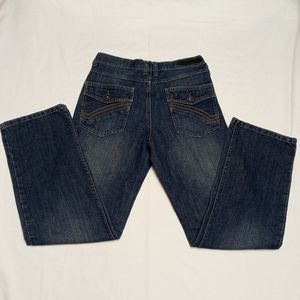 Ring of Fire straight leg men's W28 medium wash blue jeans relaxed fit mid rise